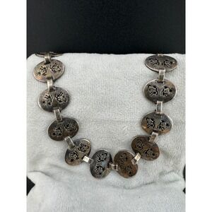 Vintage Sterling Silver Necklace Kokopelli  SouthWestern 19" Heavy